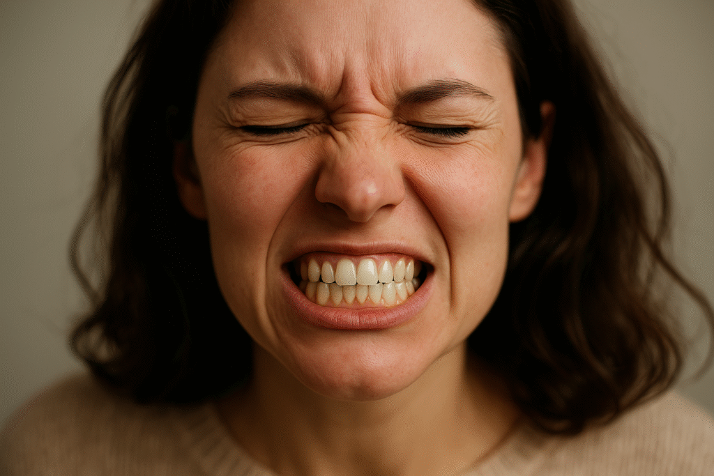 woman grinding teeth