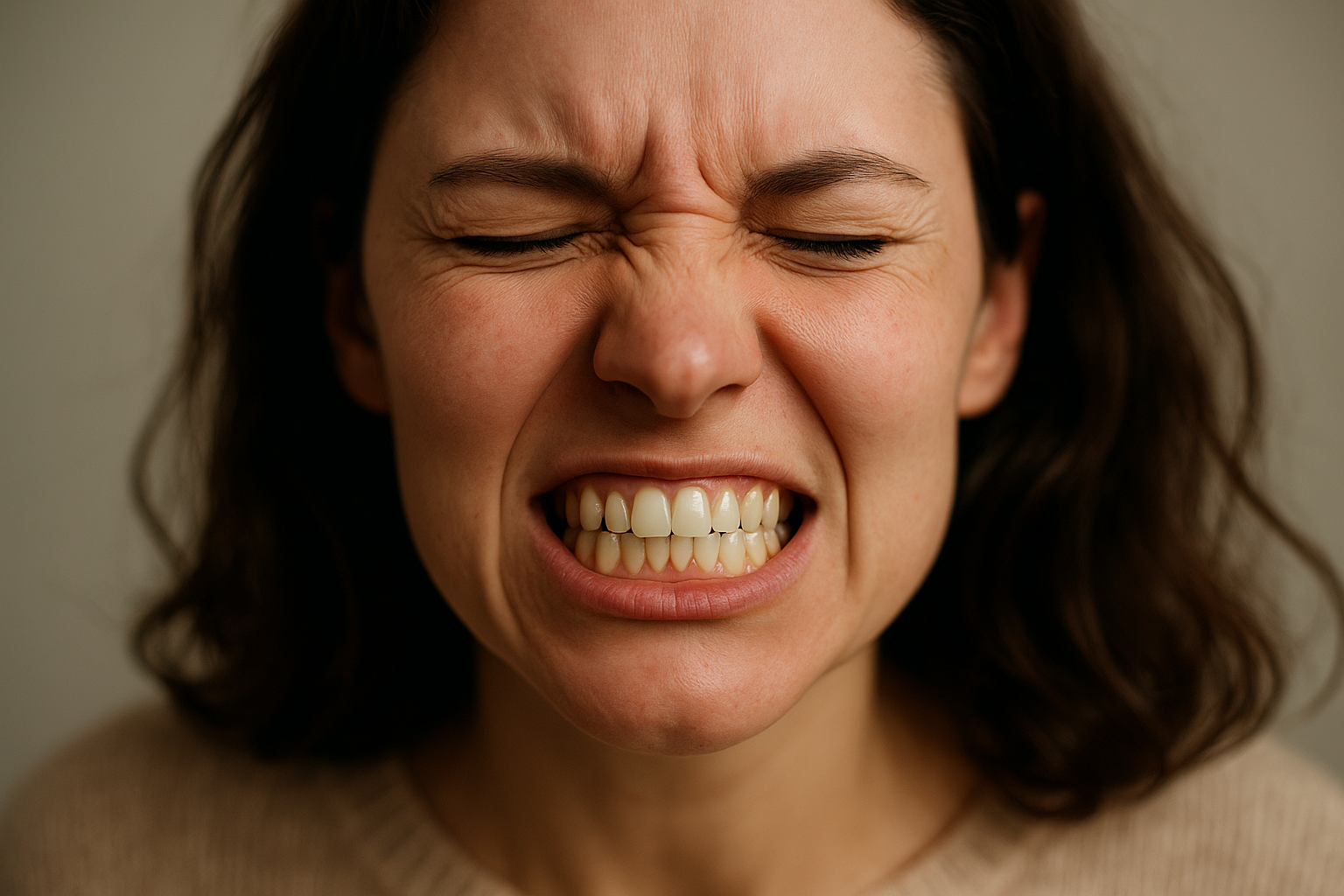 woman grinding teeth