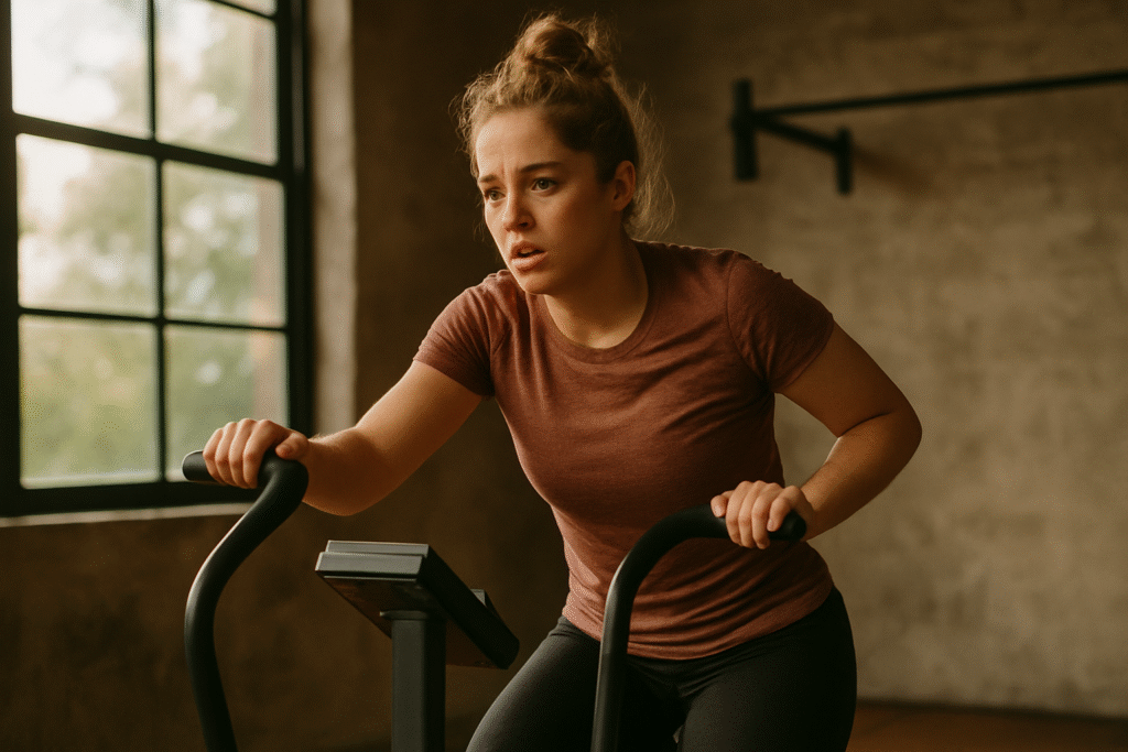woman harnessing her stress through exercise