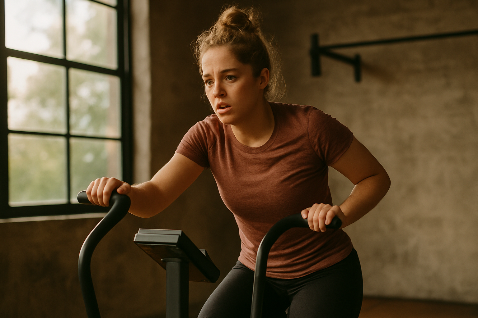 woman harnessing her stress through exercise