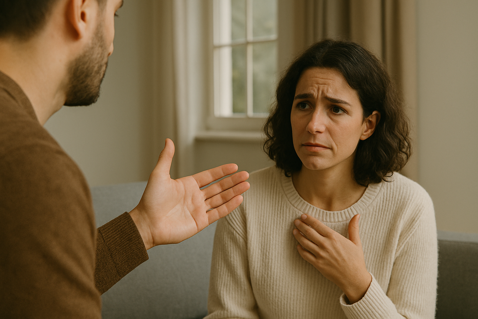 a woman being told it's not personal