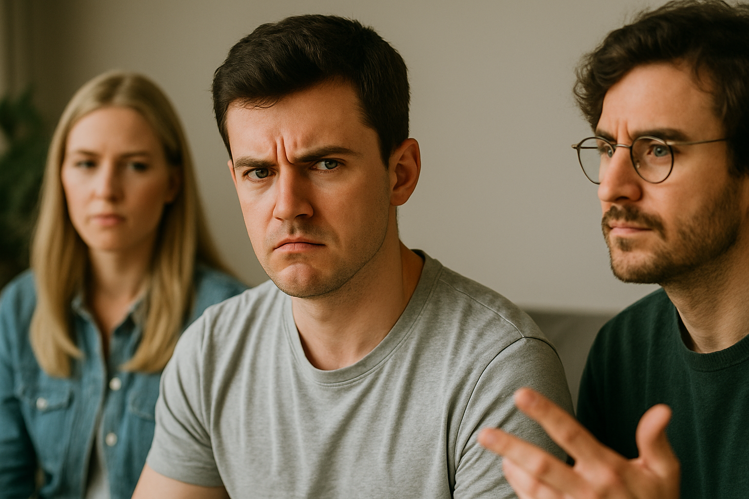a man being skeptical