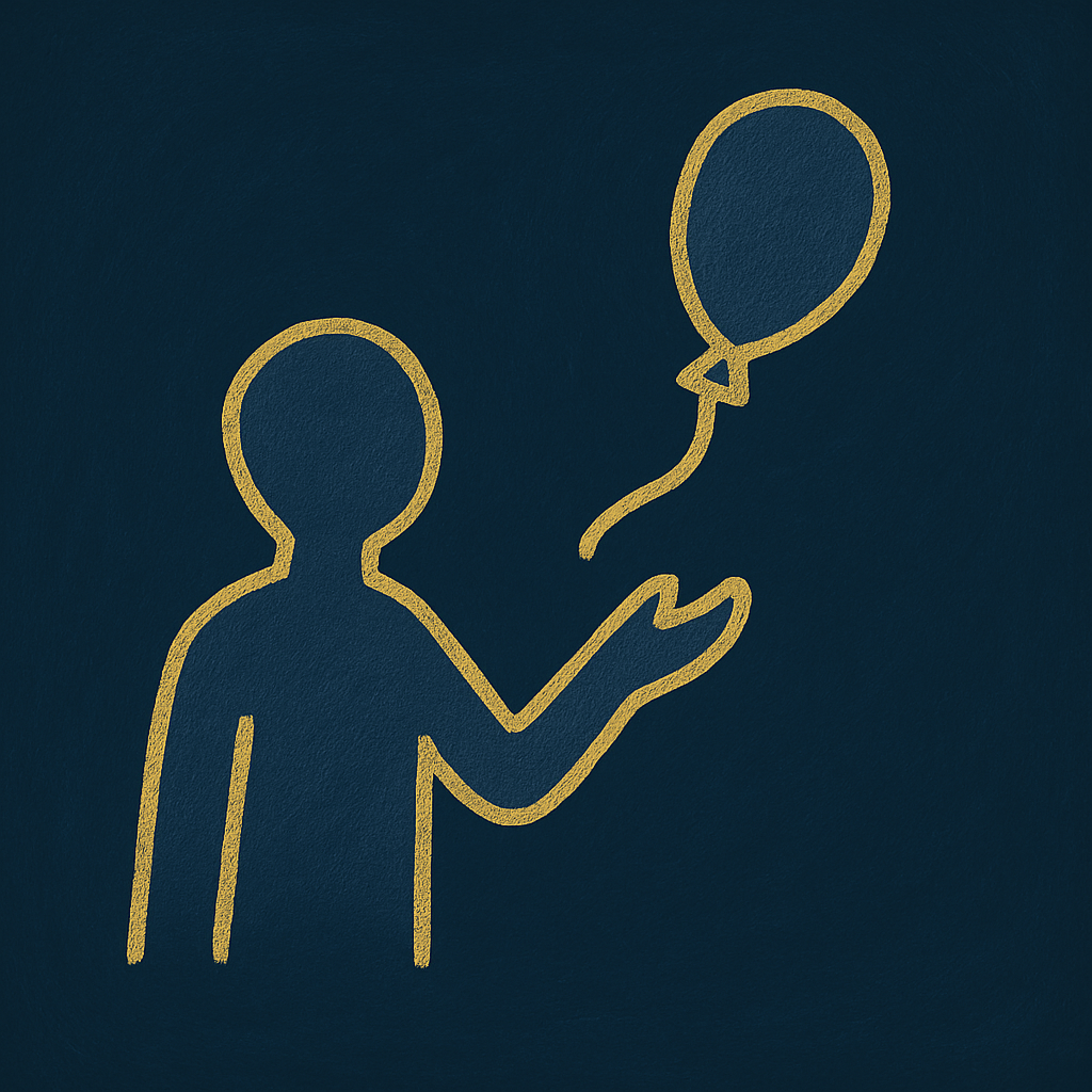 chalk image of someone releasing a balloon