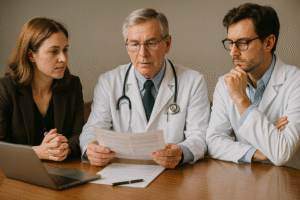 doctors talking hypnosis with a hypnotist