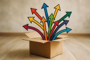 12 arrows coming out of the box