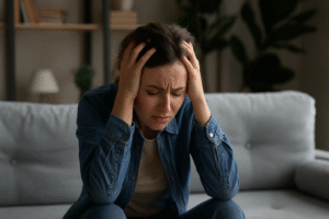 a woman with ptsd