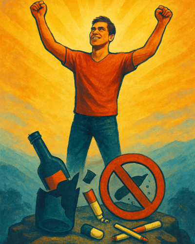 A man victorious over his addiction