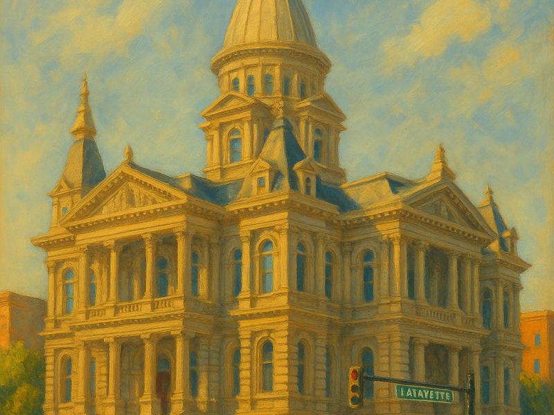 lafayette artistic rendering of the courthouse in Lafayette, Indiana
