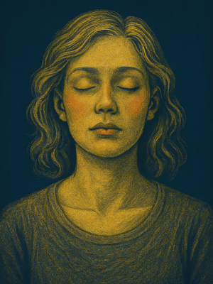 artistic rendition of a woman depicting physiological traits of hypnosis